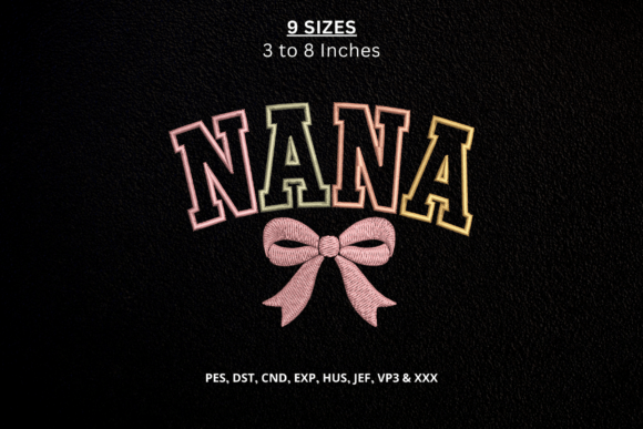 Nana Bow Machine Embroidery Design DST