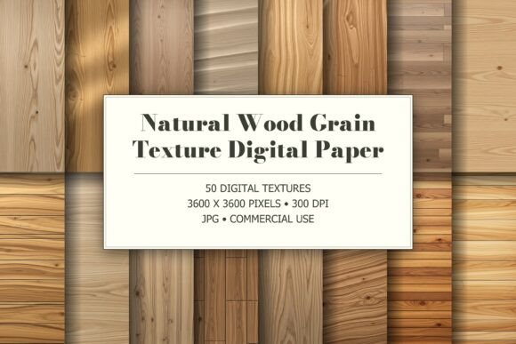 Natural Wood Grain Texture Digital Paper