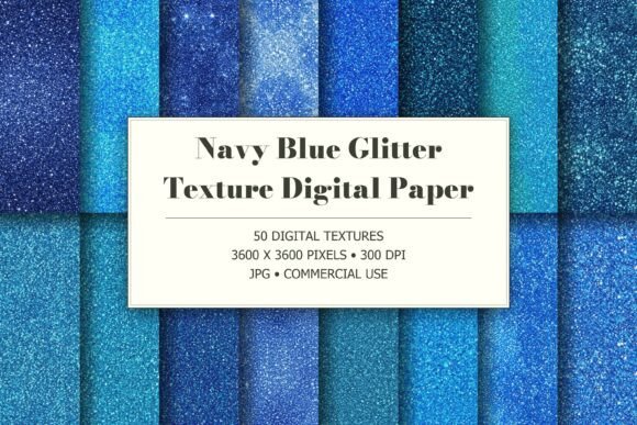 Navy Blue Glitter Texture Digital Paper