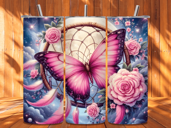Night Sky Butterfly Dreamcatcher Tumbler