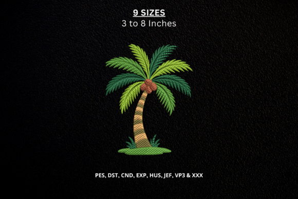 Palm Tree Machine Embroidery Design DST