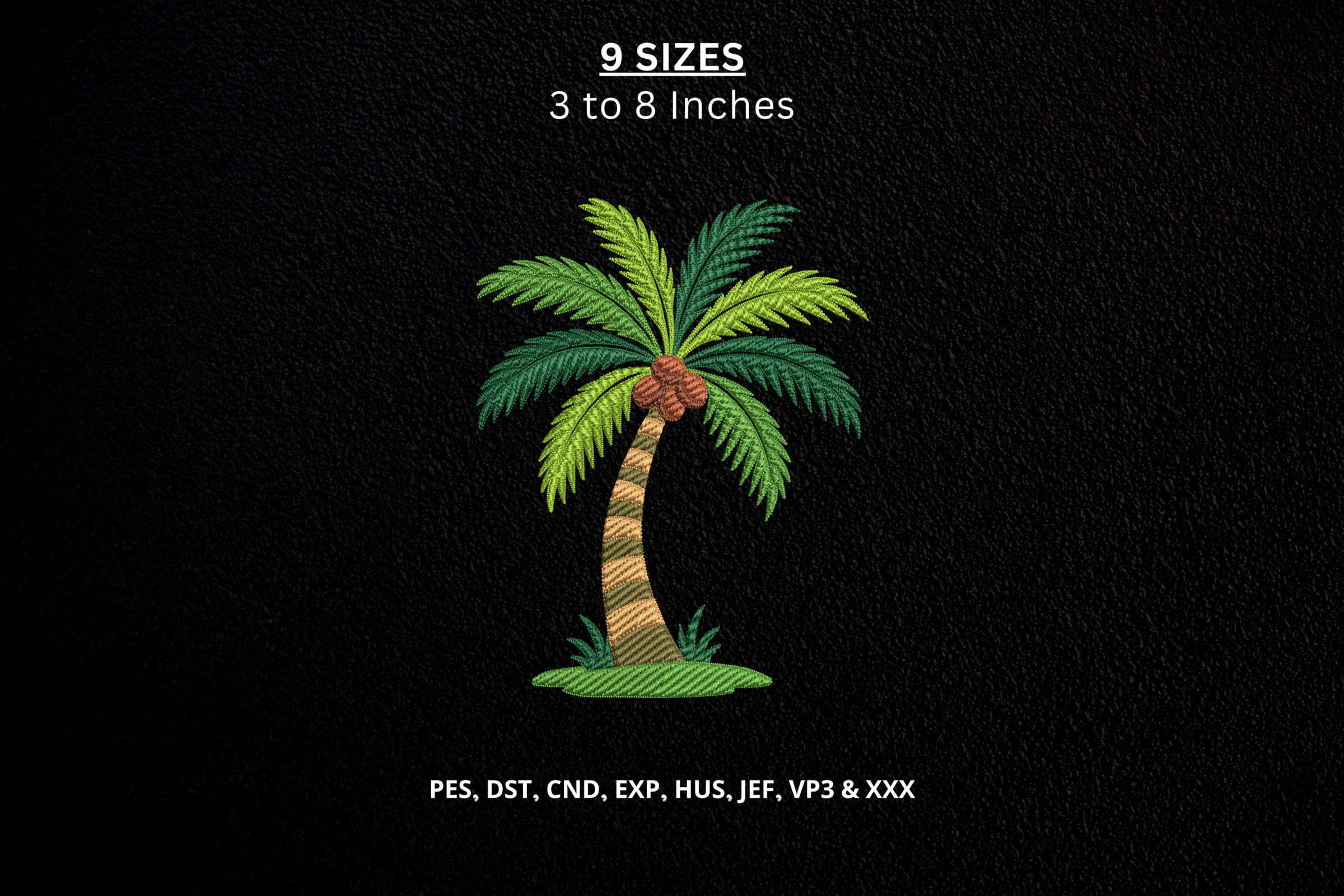 Palm Tree Machine Embroidery Design DST