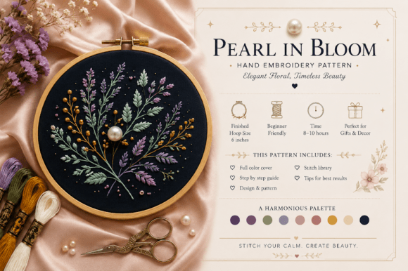 Pearl in Bloom Hand Embroidery Pattern