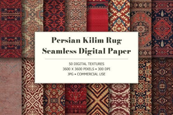 Persian Kilim Rug Seamless Digital Paper