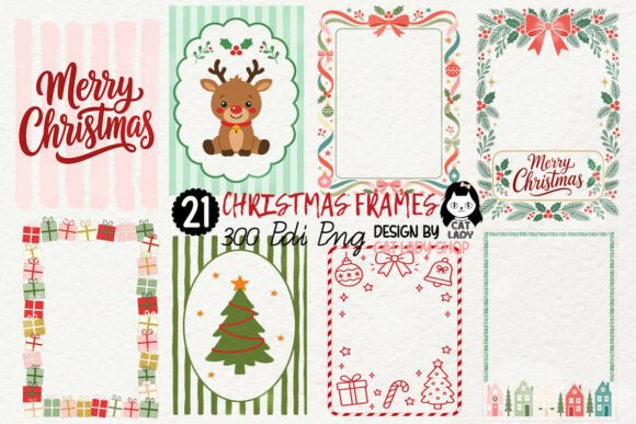 Preppy Christmas Frame Border Clipart