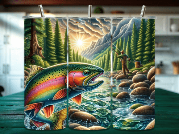 Rainbow Trout Mountain Fishing Tumbler