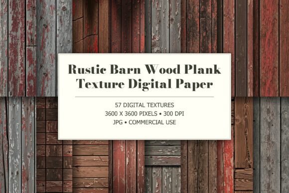 Rustic Barn Wood Plank Digital Paper