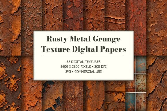Rusty Metal Grunge Digital Papers