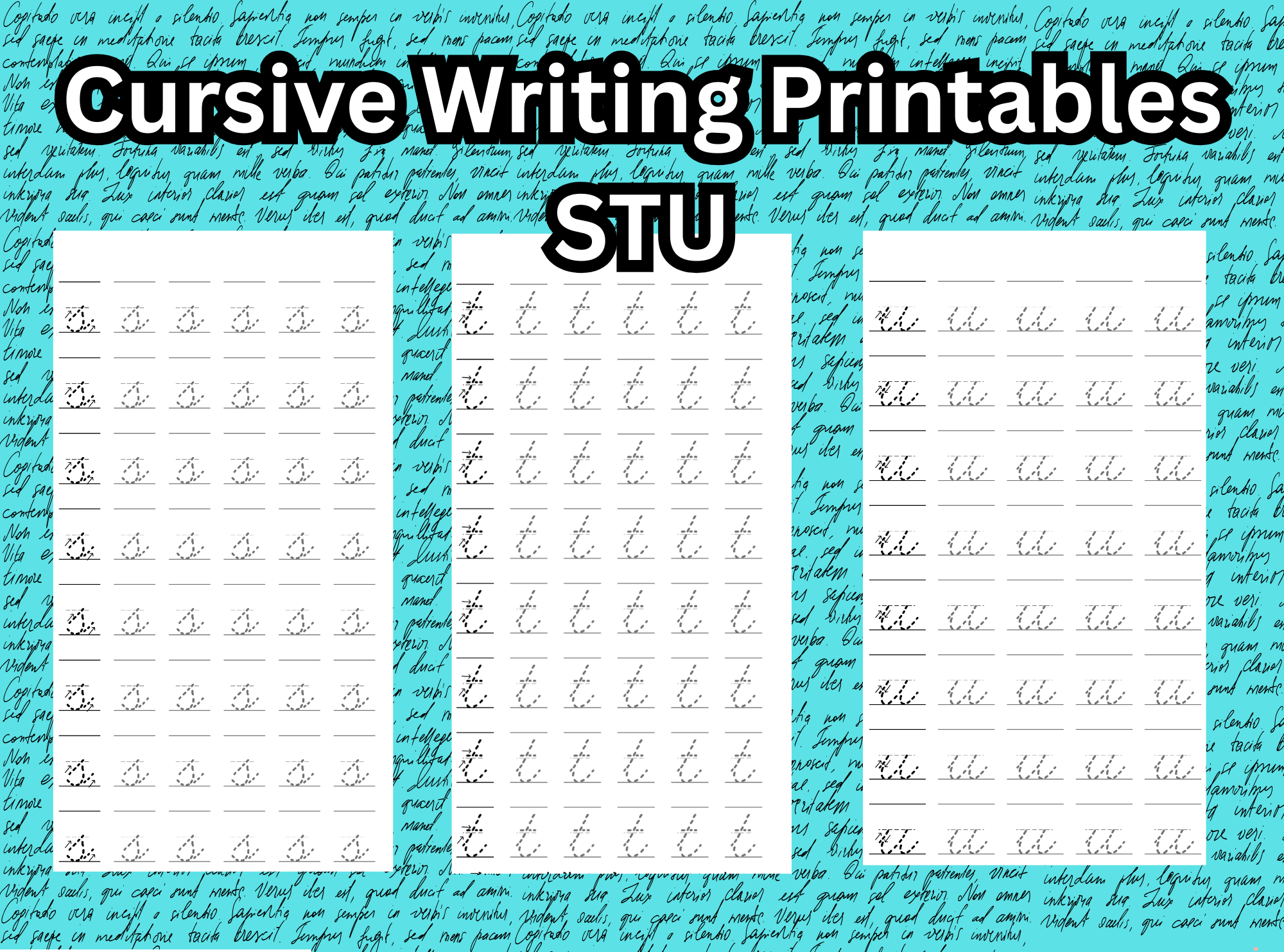 STU Cursive Writing Printables