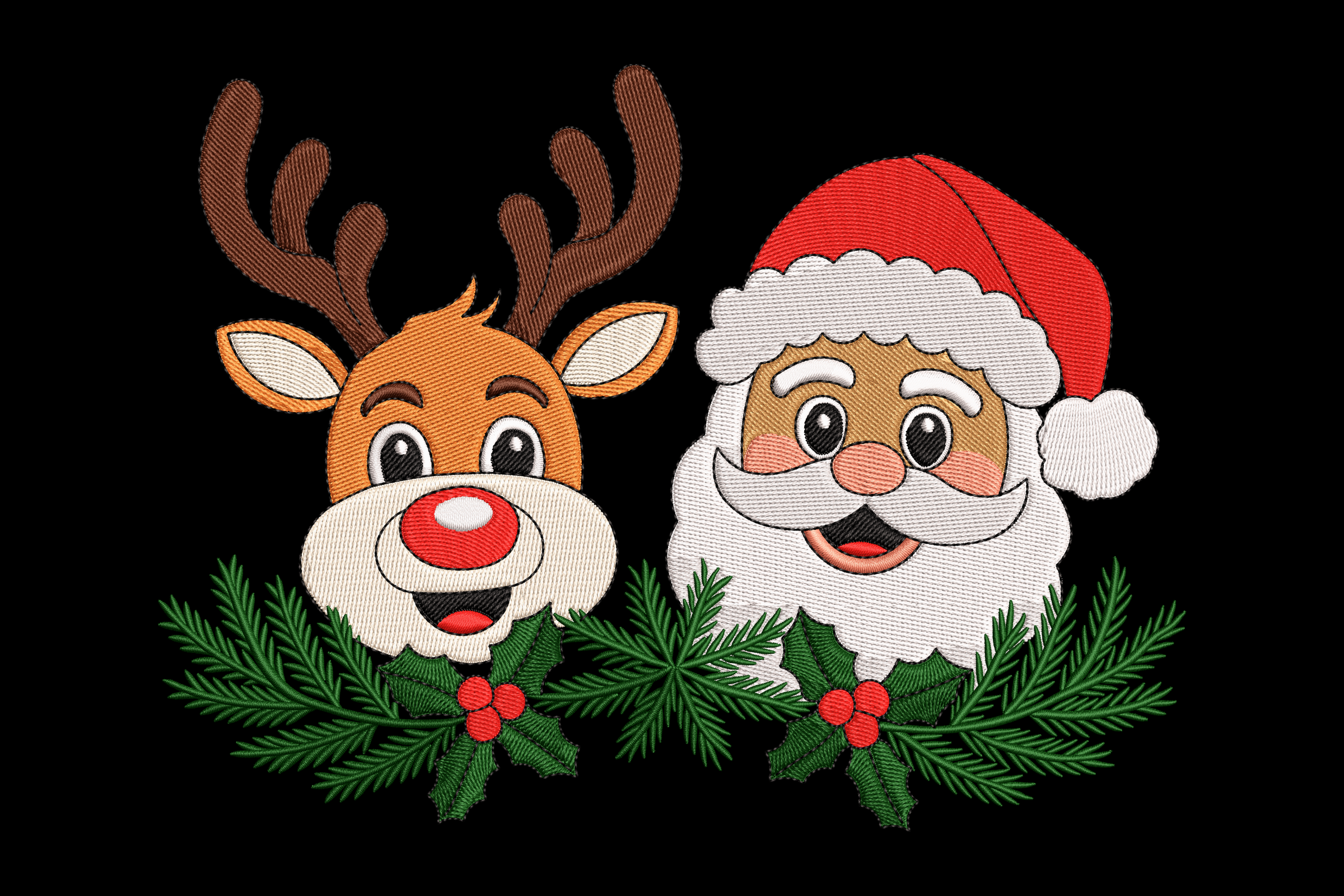 Santa & Reindeer Christmas Embroidery - photo 1