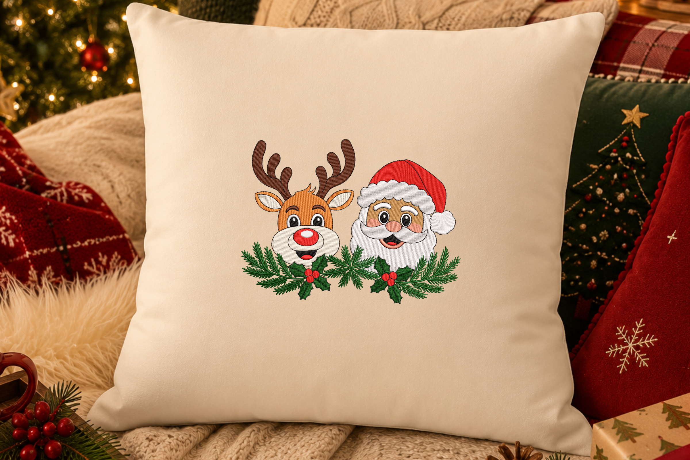Santa & Reindeer Christmas Embroidery - photo 2