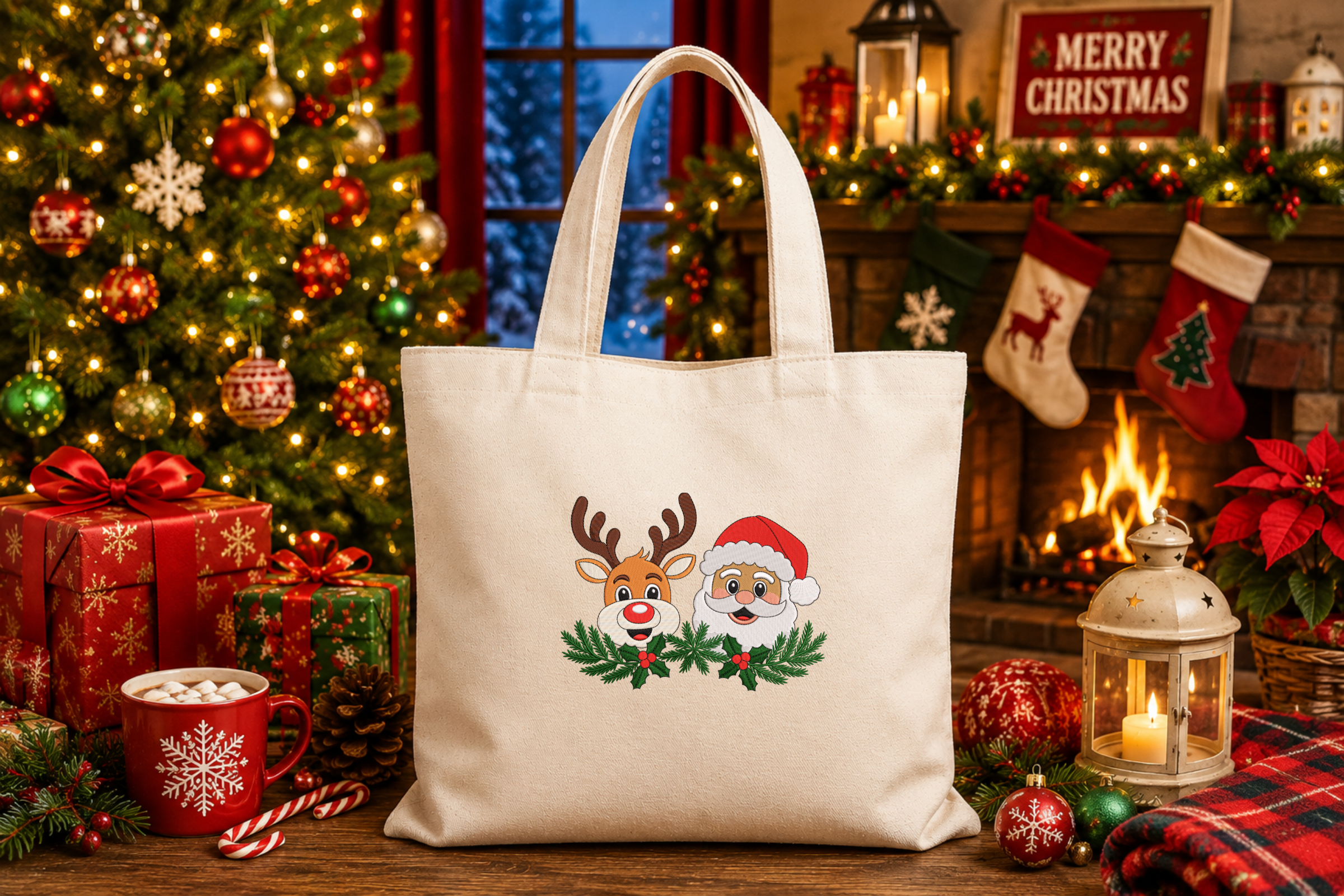 Santa & Reindeer Christmas Embroidery - photo 3
