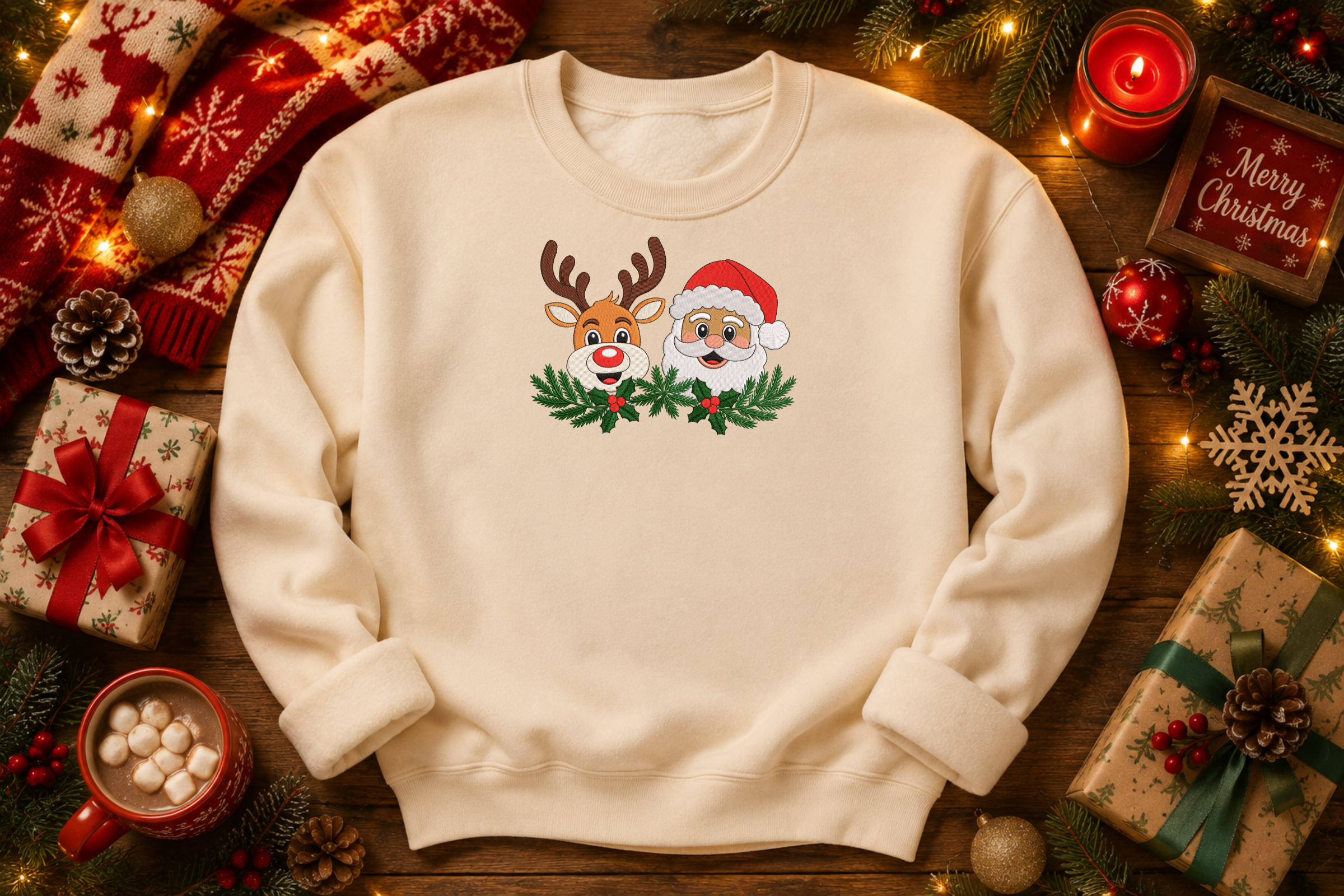 Santa & Reindeer Christmas Embroidery - photo 4