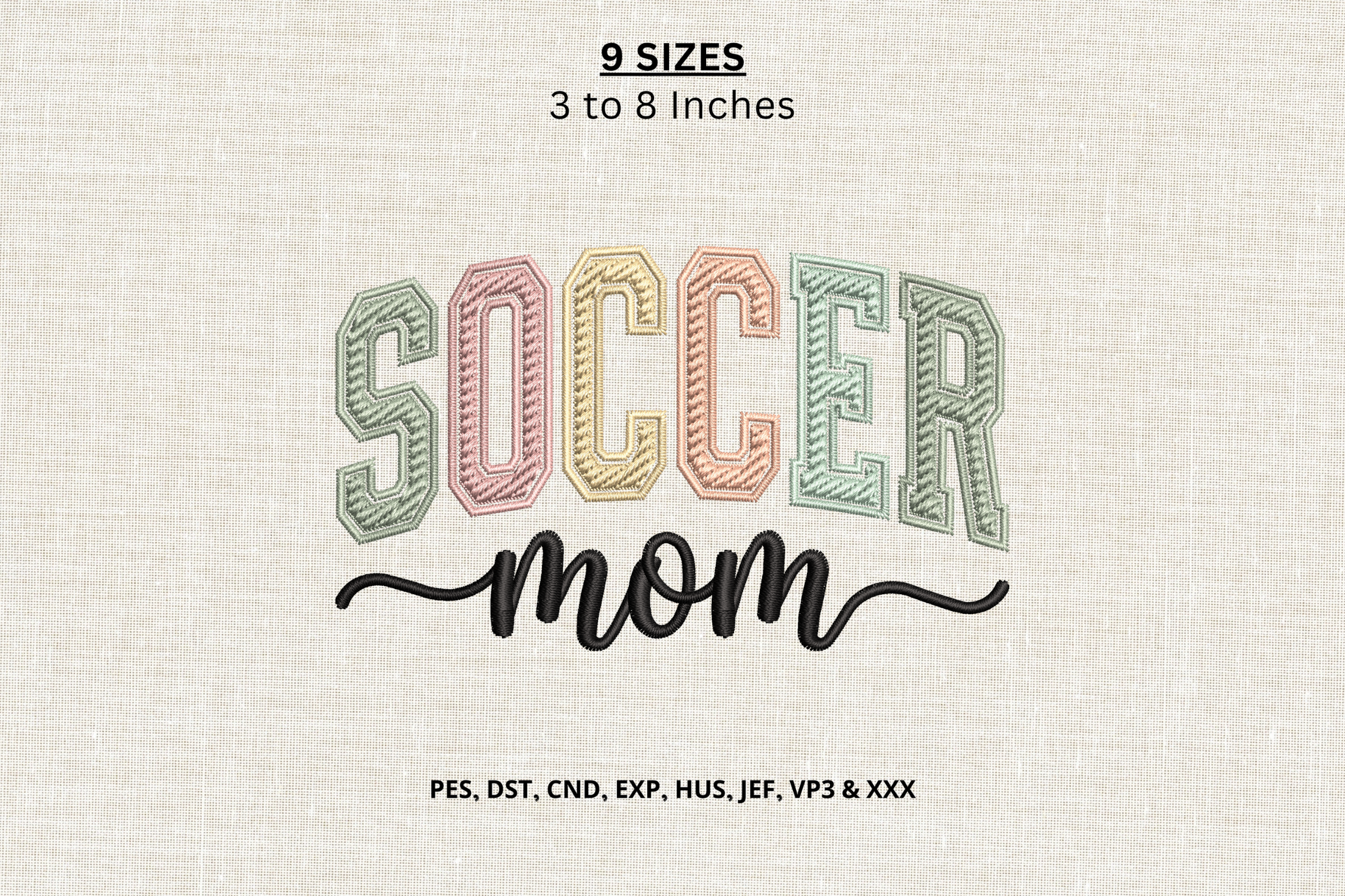 Soccer Mom Machine Embroidery Design DST