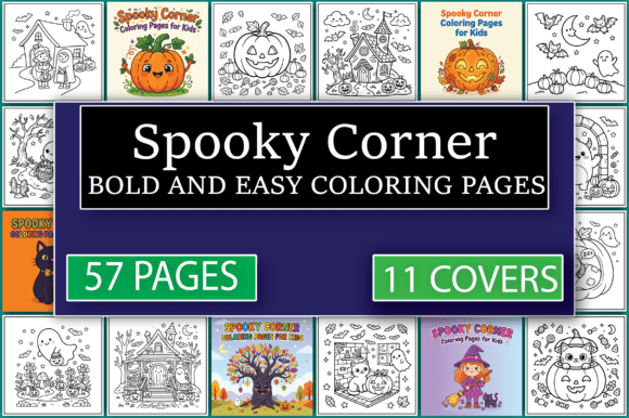 Spooky Corner Coloring Pages for Kids