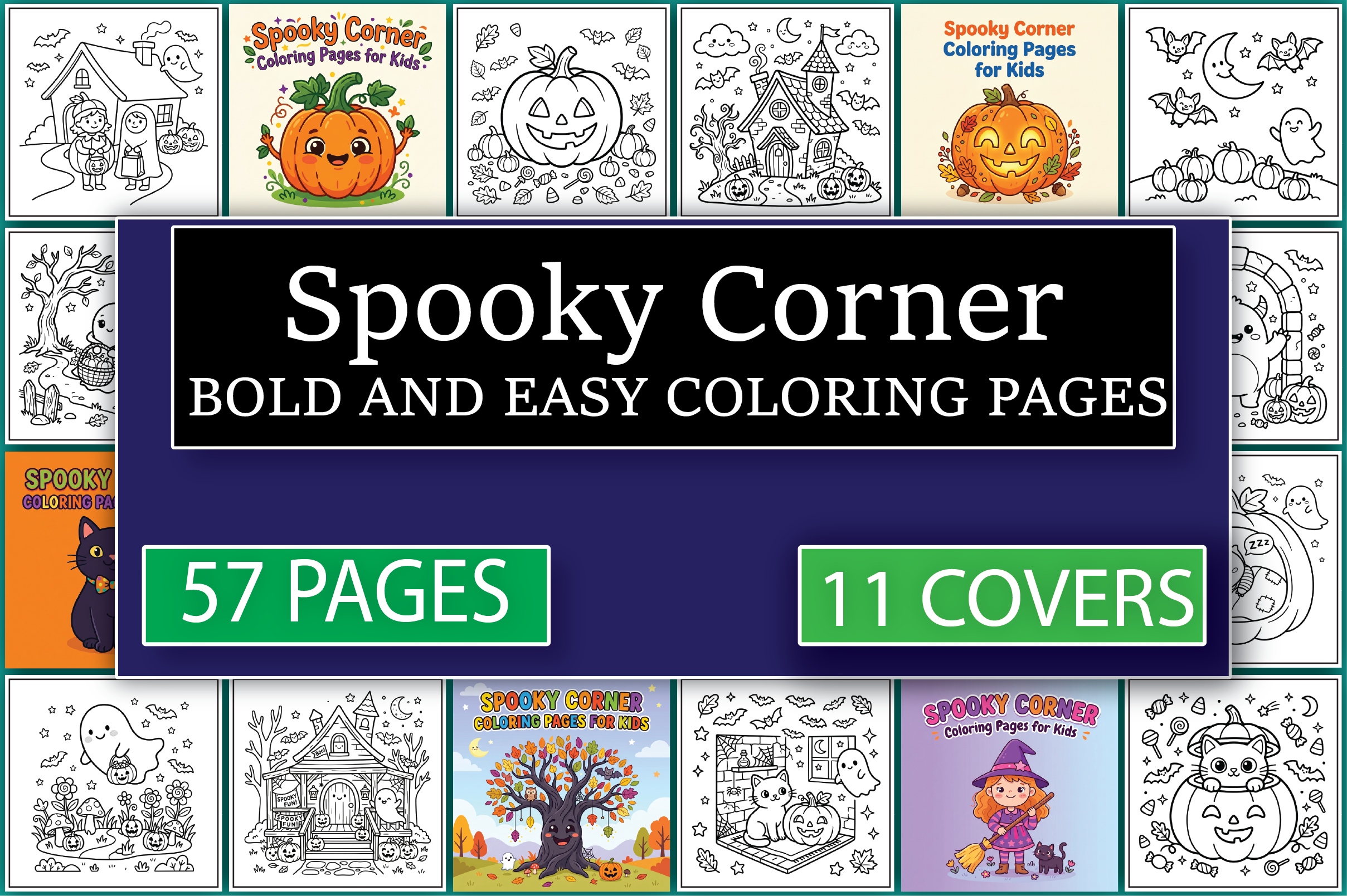 Spooky Corner Coloring Pages for Kids