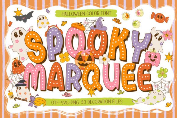 Spooky Marquee Color Fonts Font By Issie_Studio