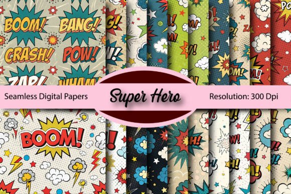 Super Hero Seamless Digital Paper