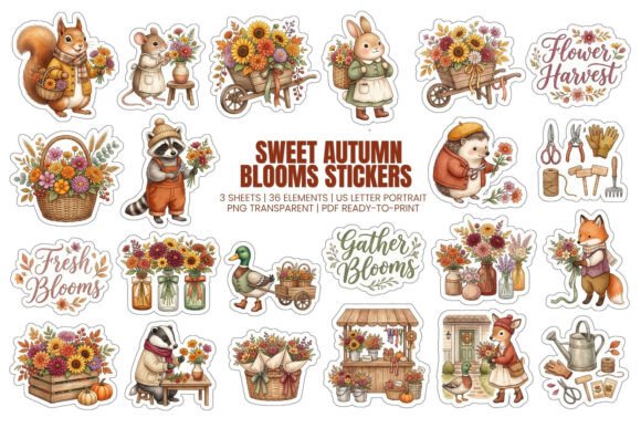 Sweet Autumn Blooms Stickers