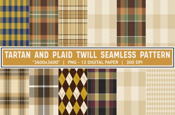 Tartan Plaid Gingham Argyle Pattern Set