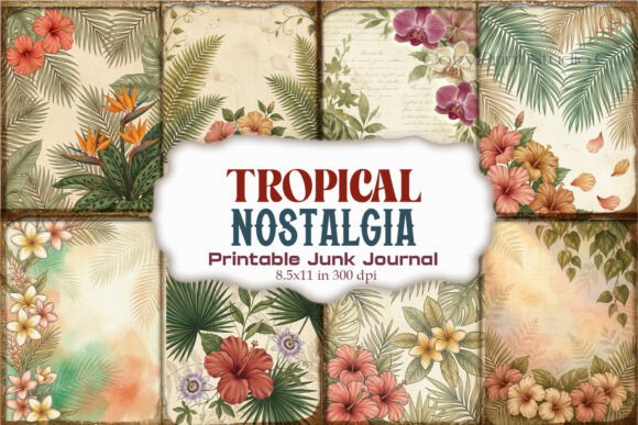 Tropical Nostalgia Junk Journal Pages