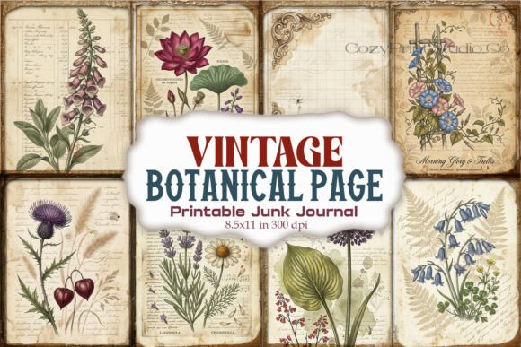 Vintage Botanical Page Junk Journal Page
