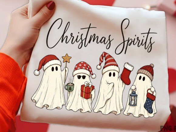 Vintage Christmas Ghosts PNG
