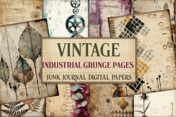 Vintage Industrial Grunge Junk Journal