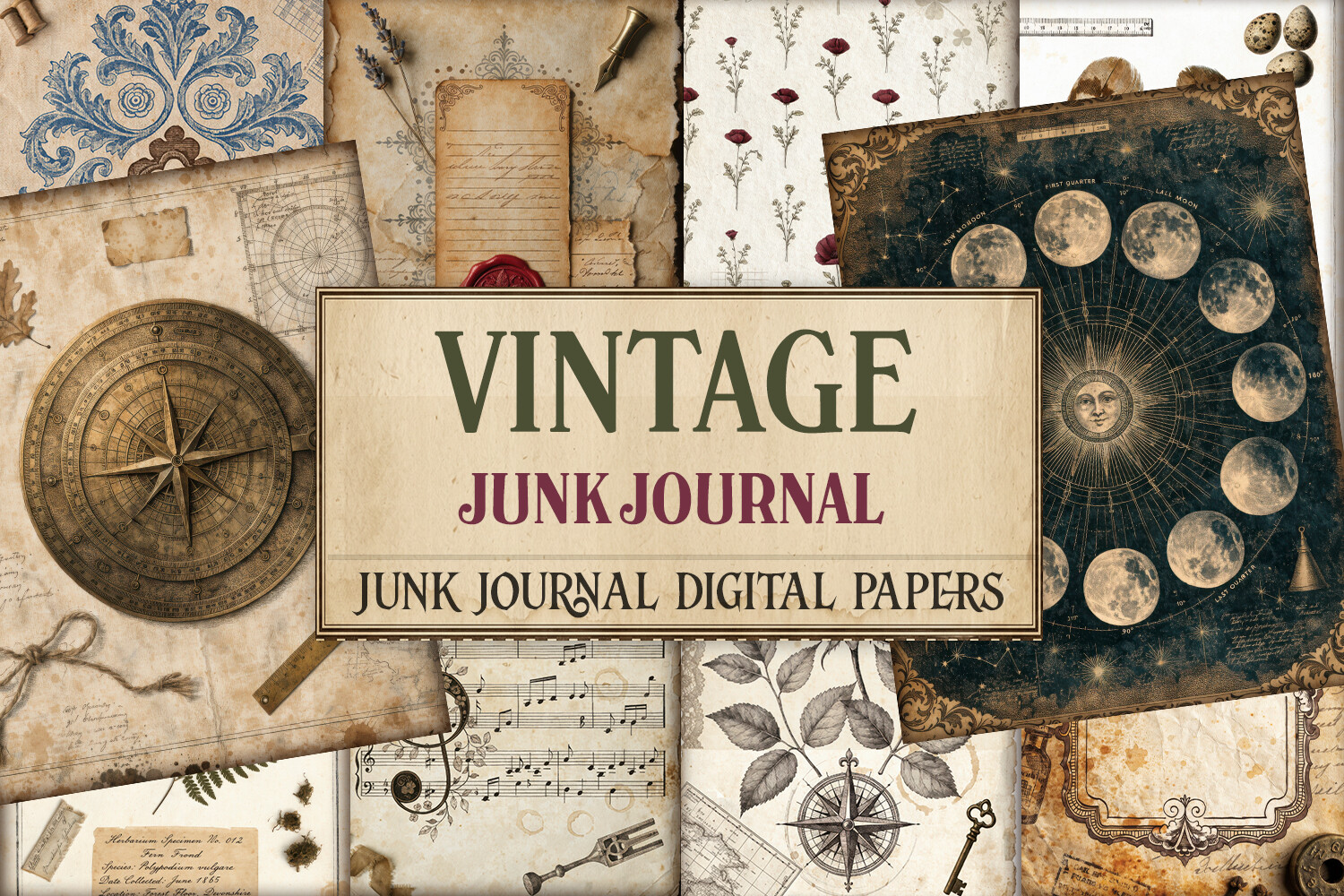 Vintage Journal Junk Journal Pages
