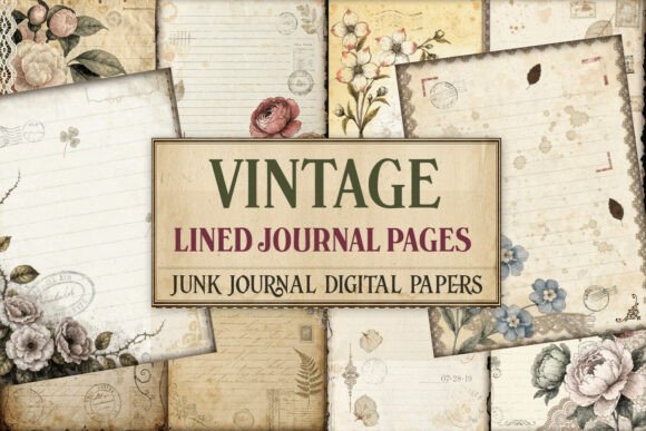 Vintage Lined Junk Journal Pages