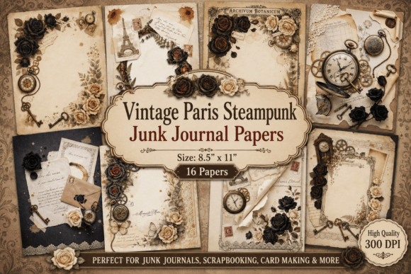 Vintage Paris Steampunk Junk Journal