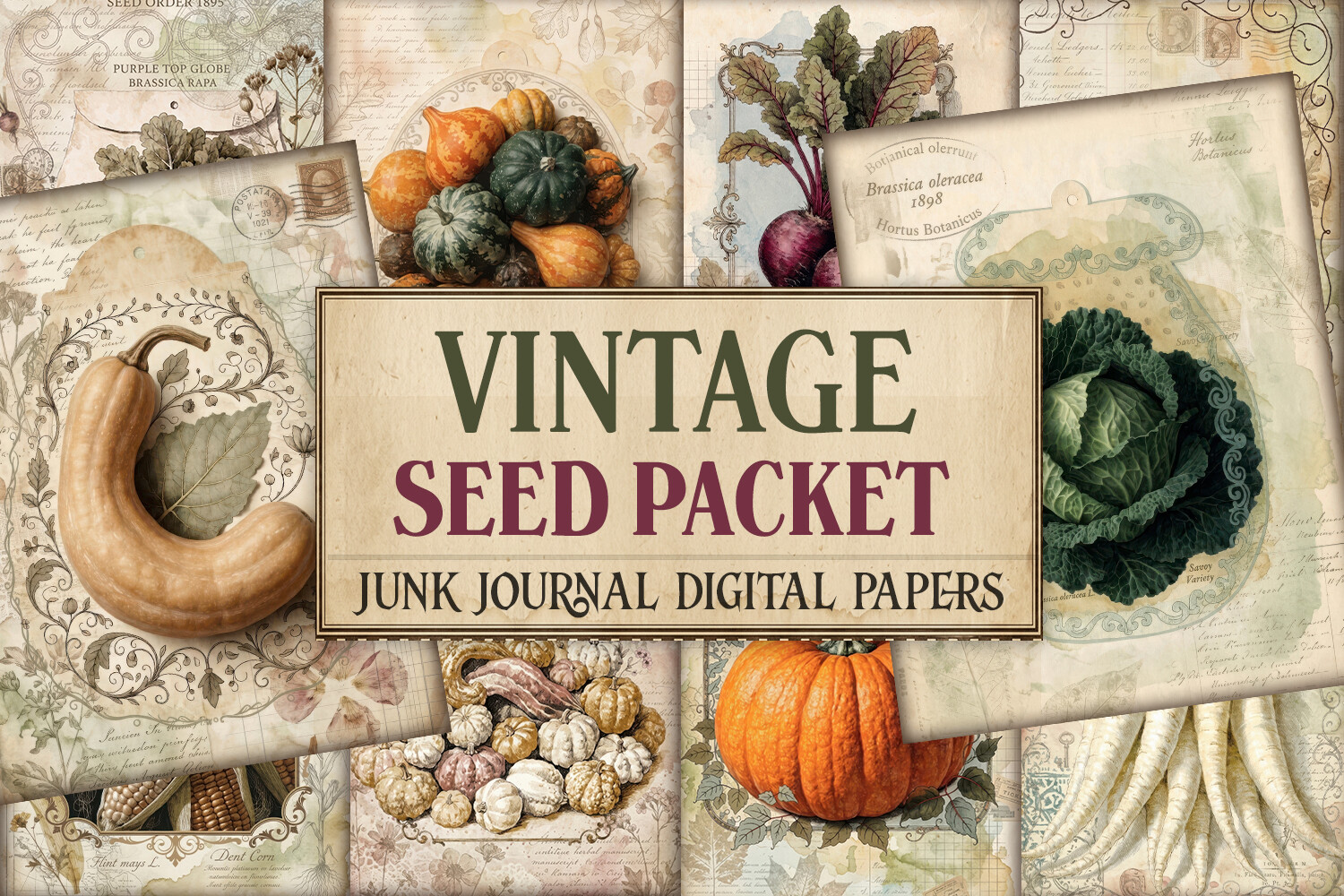 Vintage Seed Packet Junk Journal Pages