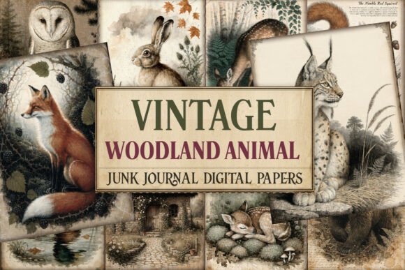 Vintage Woodland Animal Junk Journal