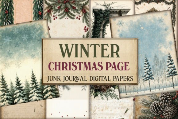 Winter Christmas Junk Journal Pages