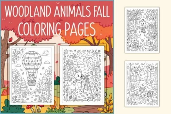 Woodland Animals Fall Coloring Pages