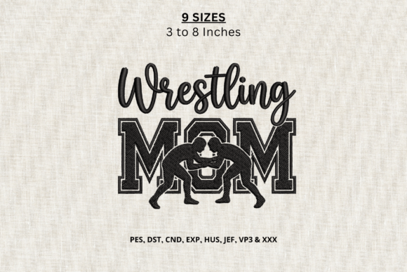 Wrestling Mom Machine Embroidery Design