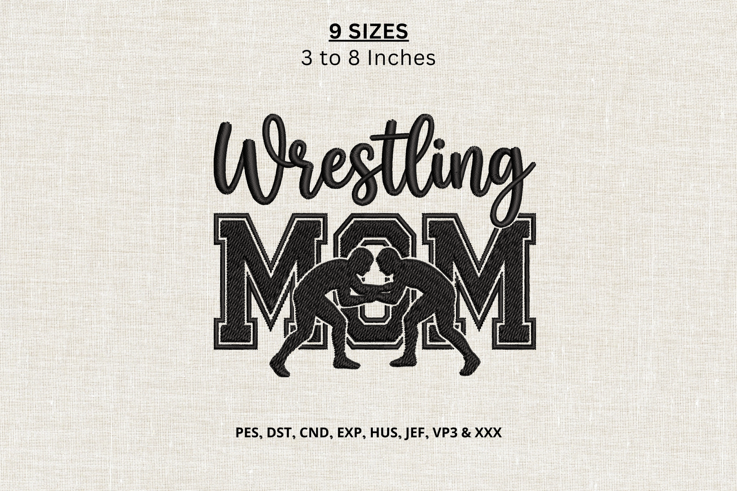 Wrestling Mom Machine Embroidery Design
