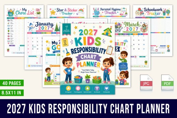 2027 Kids Responsibility Chart Planner