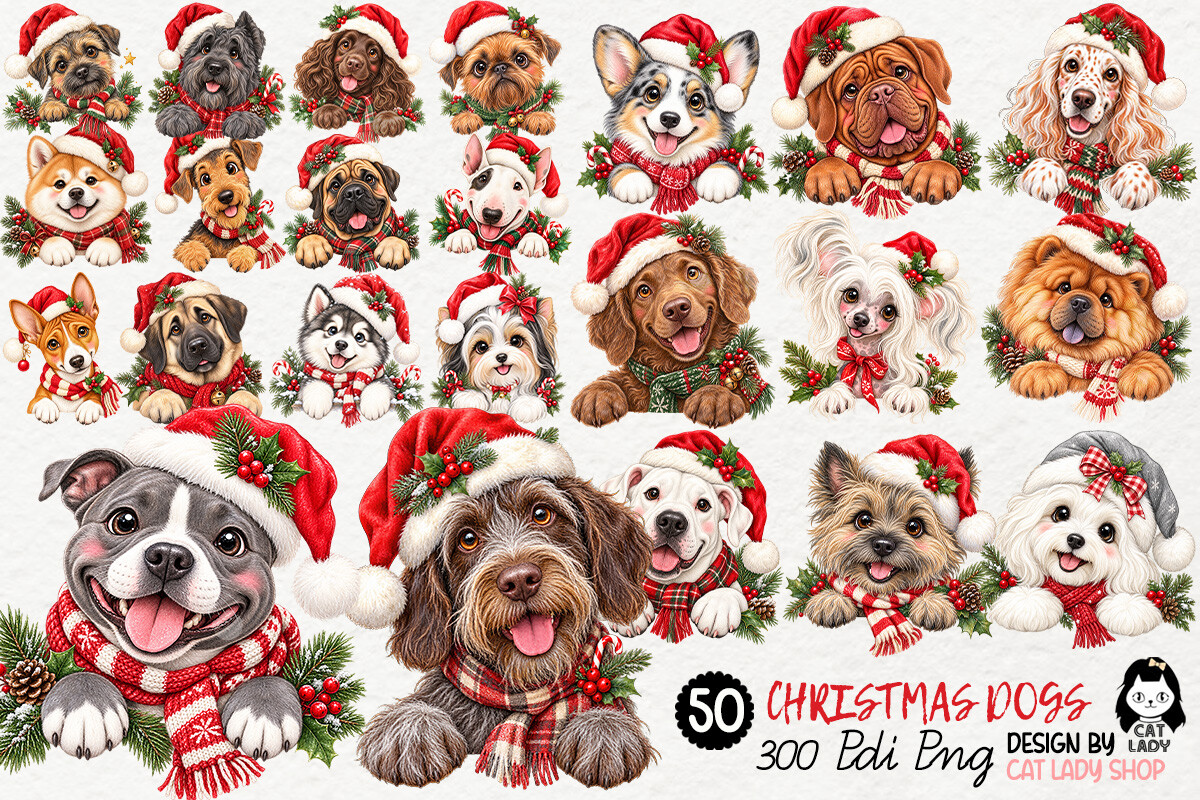 50 Peeking Christmas Dog Breeds Part 2