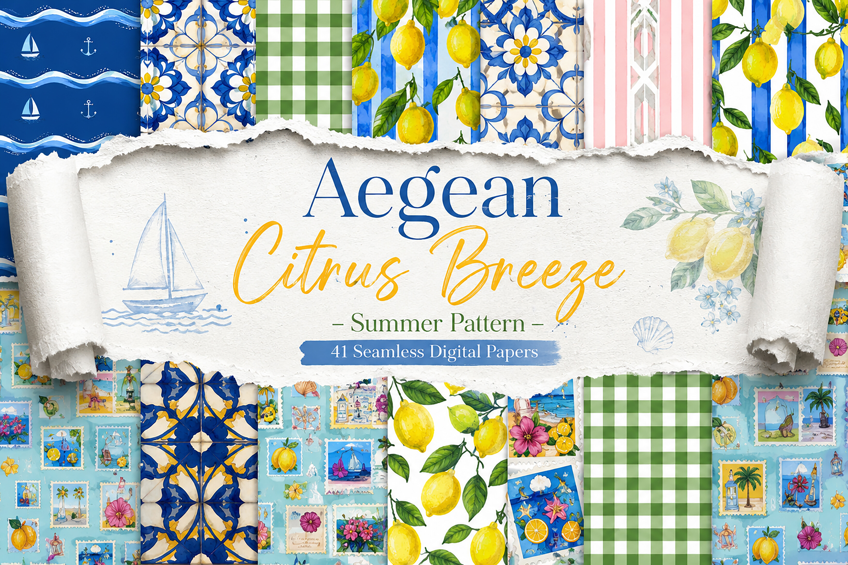 Aegean Citrus Breeze – Summer Pattern
