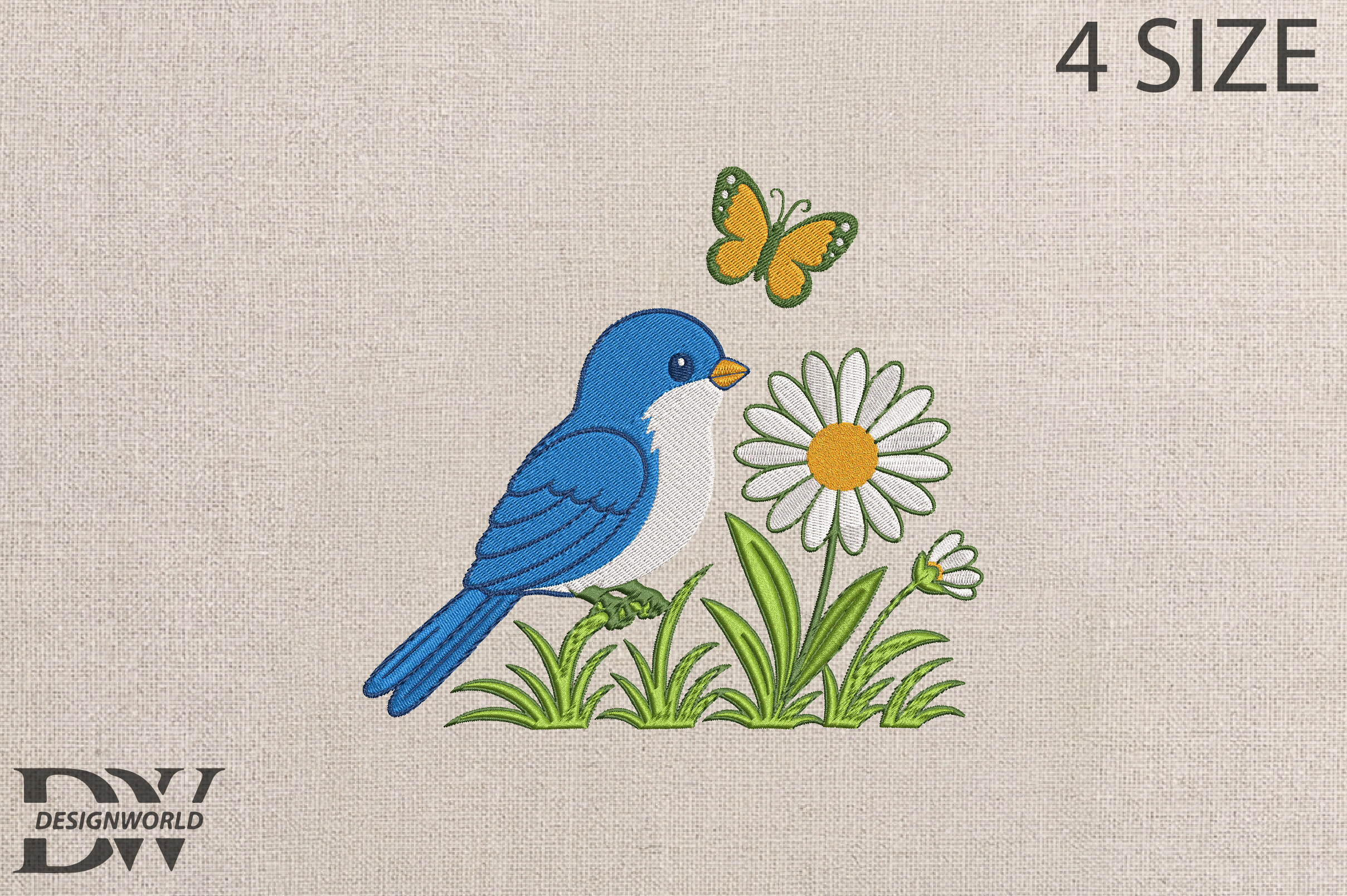 Bluebird Embroidery Design