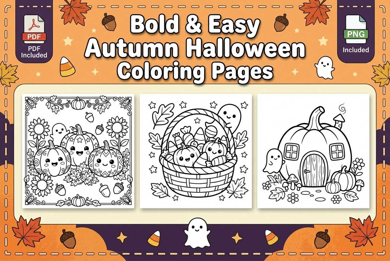 Bold & Easy Autumn Halloween Coloring