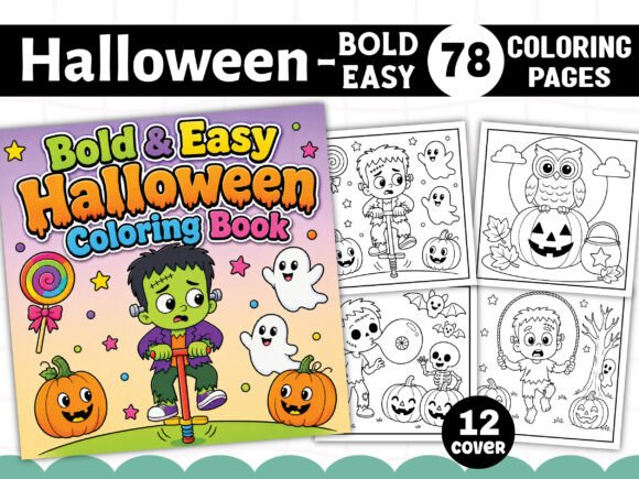 Bold and Easy Halloween Coloring Book