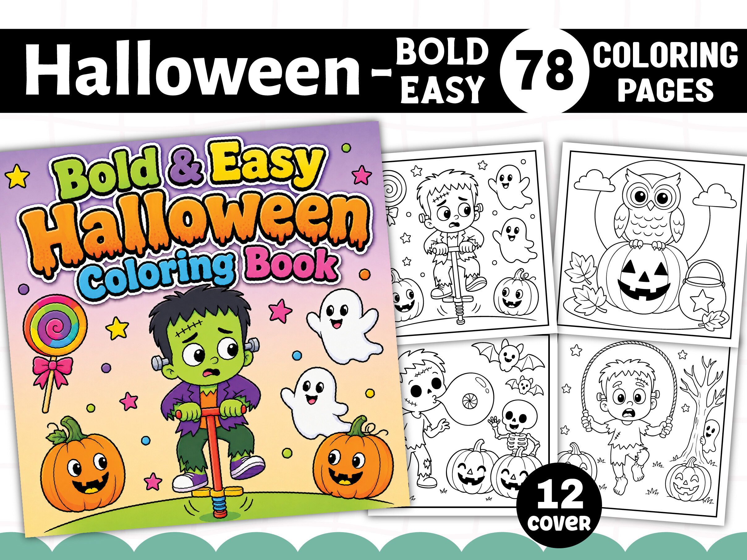 Bold and Easy Halloween Coloring Book