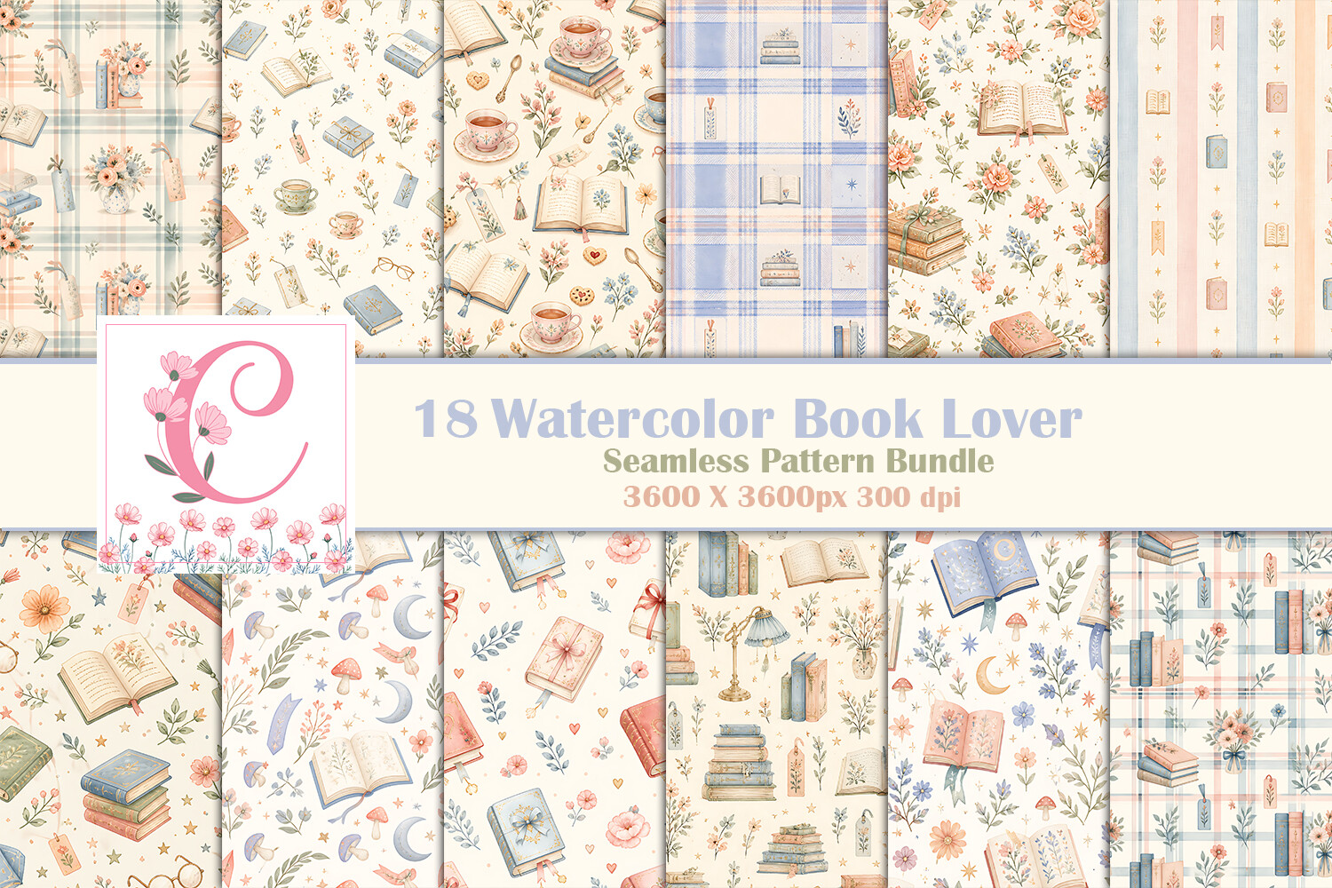 Book Lover Seamless Patterns Bundle