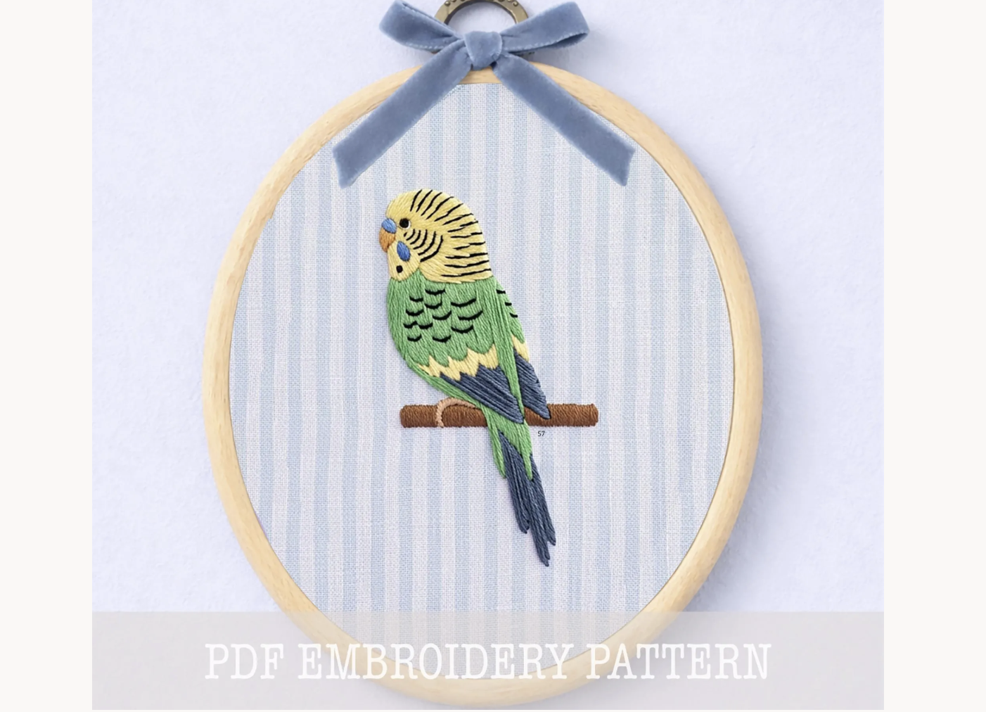 Budgie Parakeet Embroidery Pattern