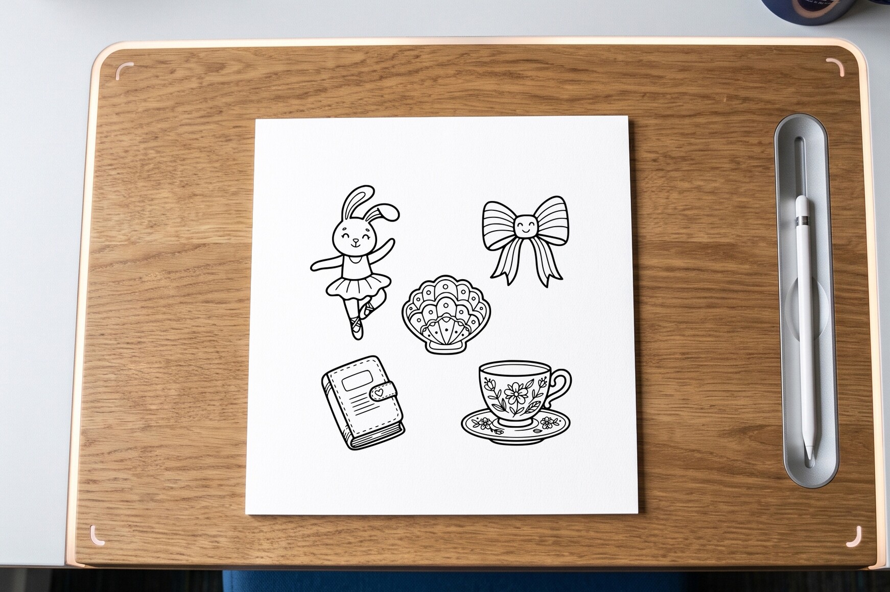 Bunny Ballerina Dancing Coloring Page
