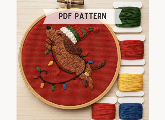 Christmas Dachshund Lights Pattern