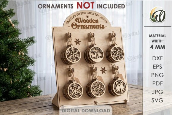 Christmas Ornament Display Stand Laser (Design 2) laser cut file