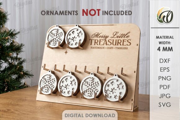 Christmas Ornament Display Stand Laser (Design 1) laser cut file